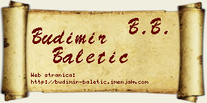 Budimir Baletić vizit kartica